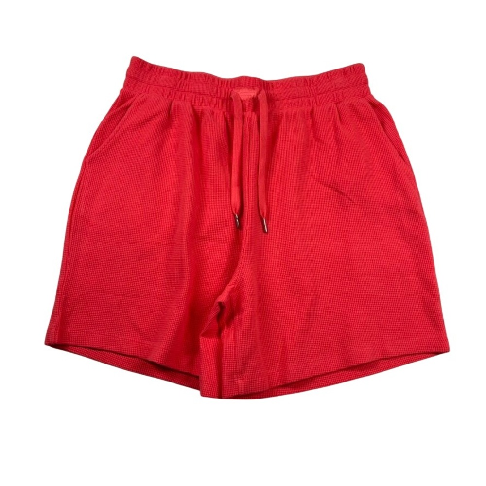 Comfrt | Waffle Shorts |Women XL | 6" Inseam Pockets | Pink Coral Red